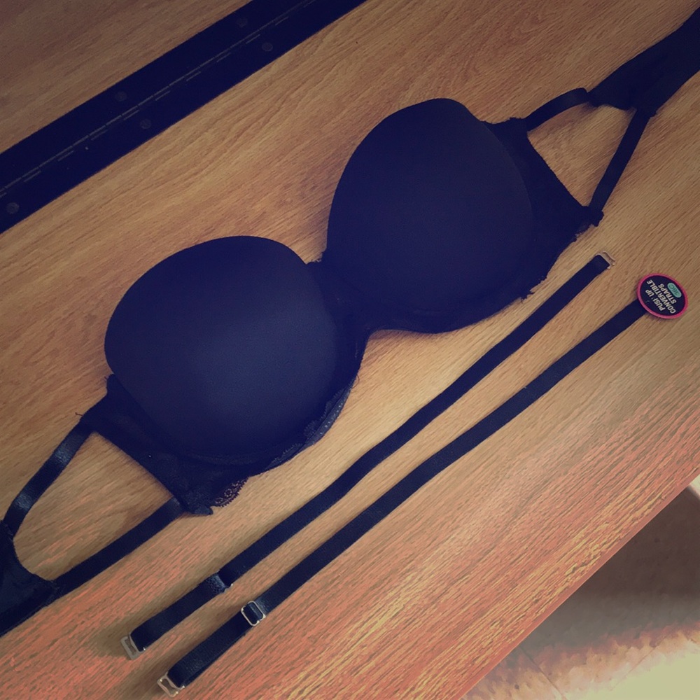 Black Strapless Bra 36C